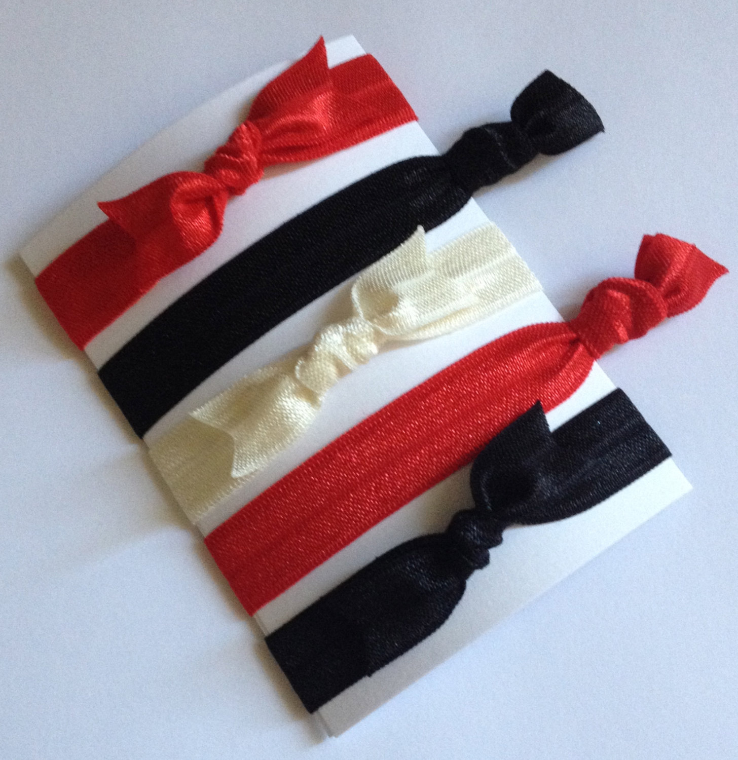 Foe Hair Ties Bows Nba Basketball Miami Heat Red Black White Set
